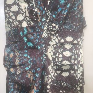 Brown and Blue Mini Dress